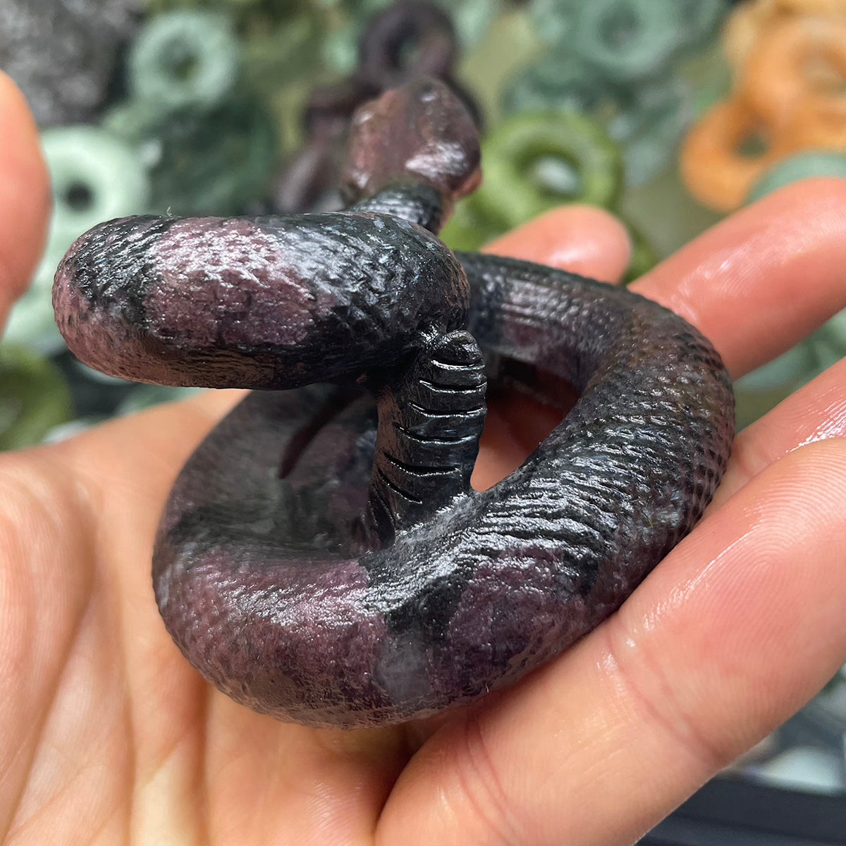 Crystal Snake Figurine Healing Stone Statue