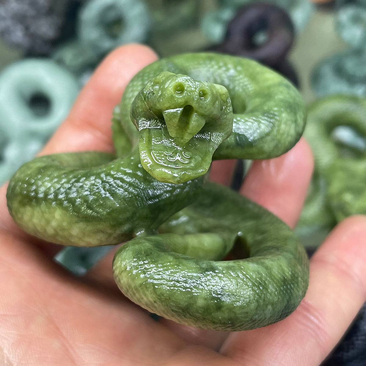 Crystal Snake Figurine Healing Stone Statue
