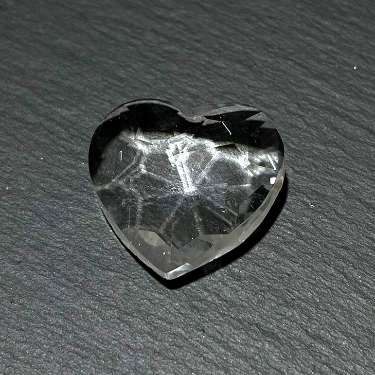 Faceted Clear Quartz Heart | Polished Crystal for Grids & Healing