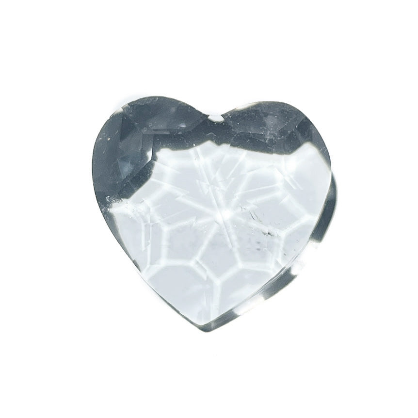 Faceted Clear Quartz Heart | Polished Crystal for Grids & Healing
