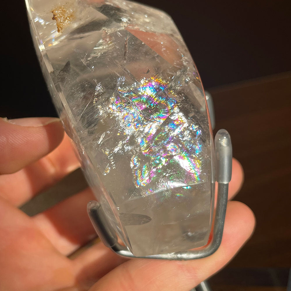 Exact Piece: 0.4kg Chunky Rainbow Clear Quartz Freeform with Stand