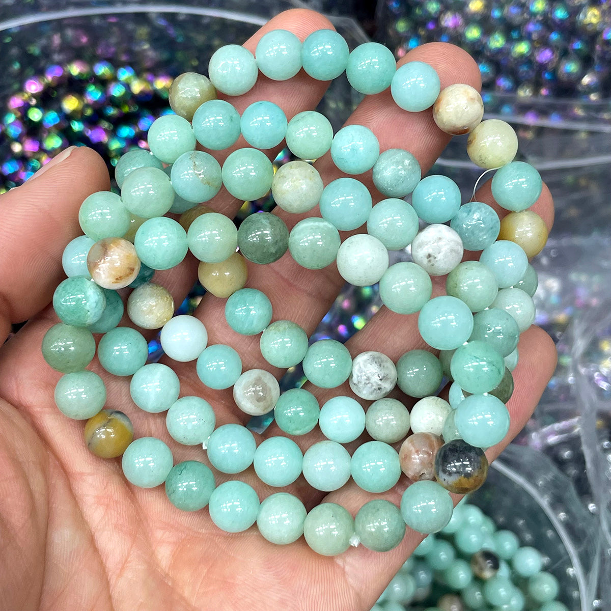 Caribbean Calcite Bracelet Blue Sky Jasper