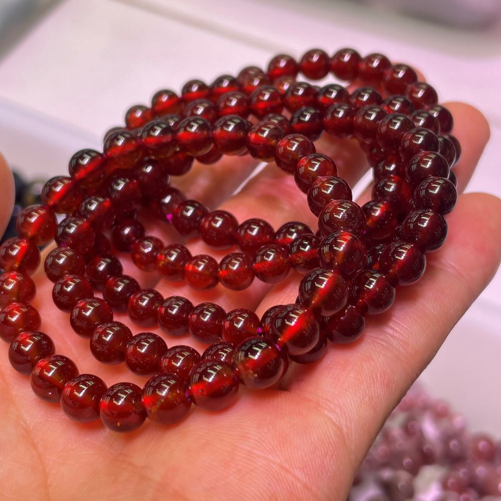 Garnet Bead Bracelet
