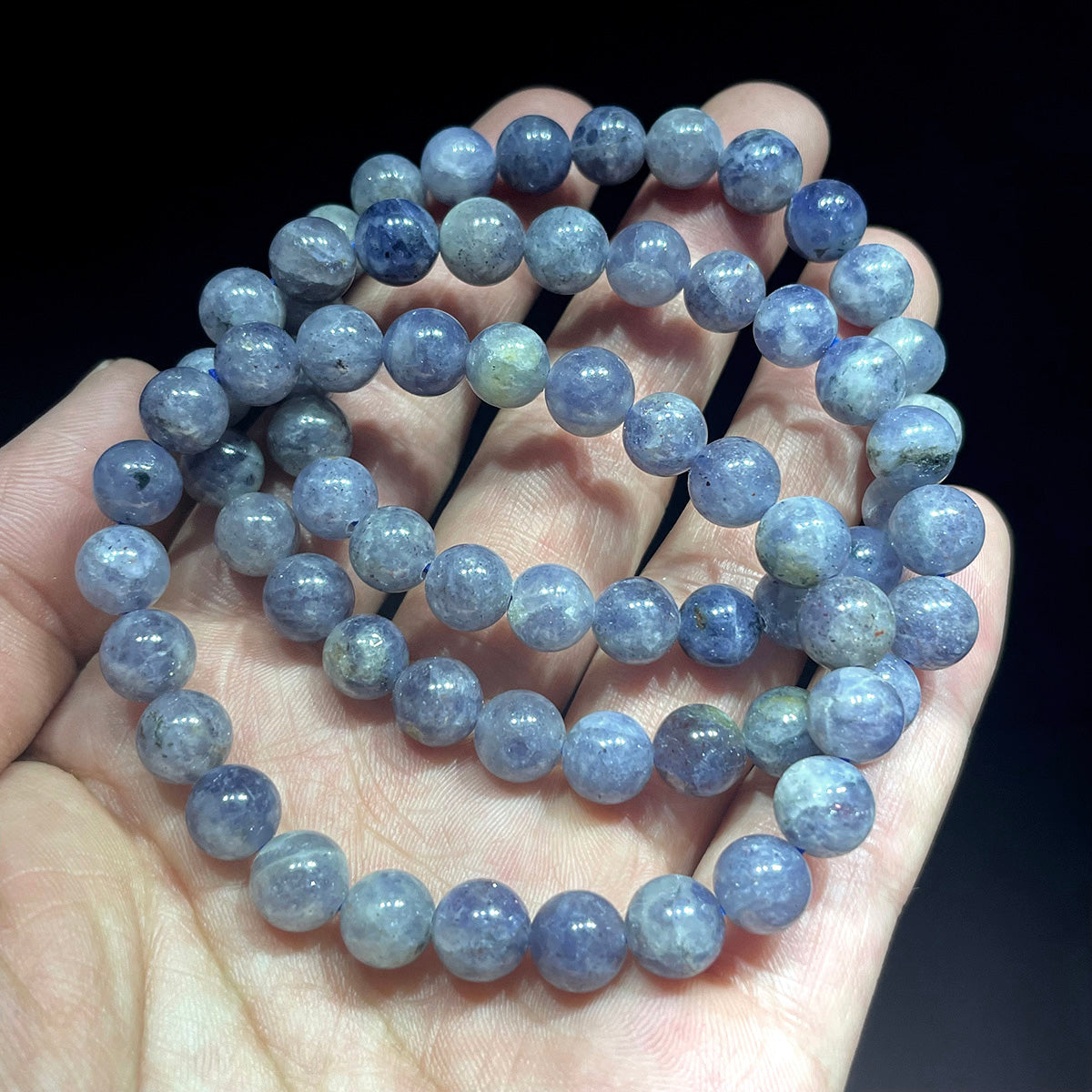 Iolite bead bracelet