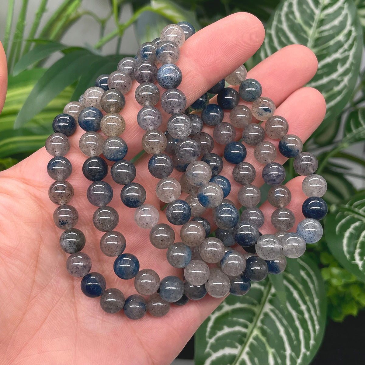 Blue Strawberry Quartz Bead Bracelet