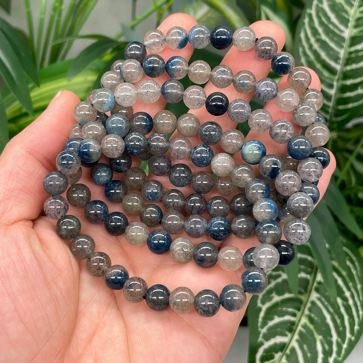 Blue Strawberry Quartz Bead Bracelet