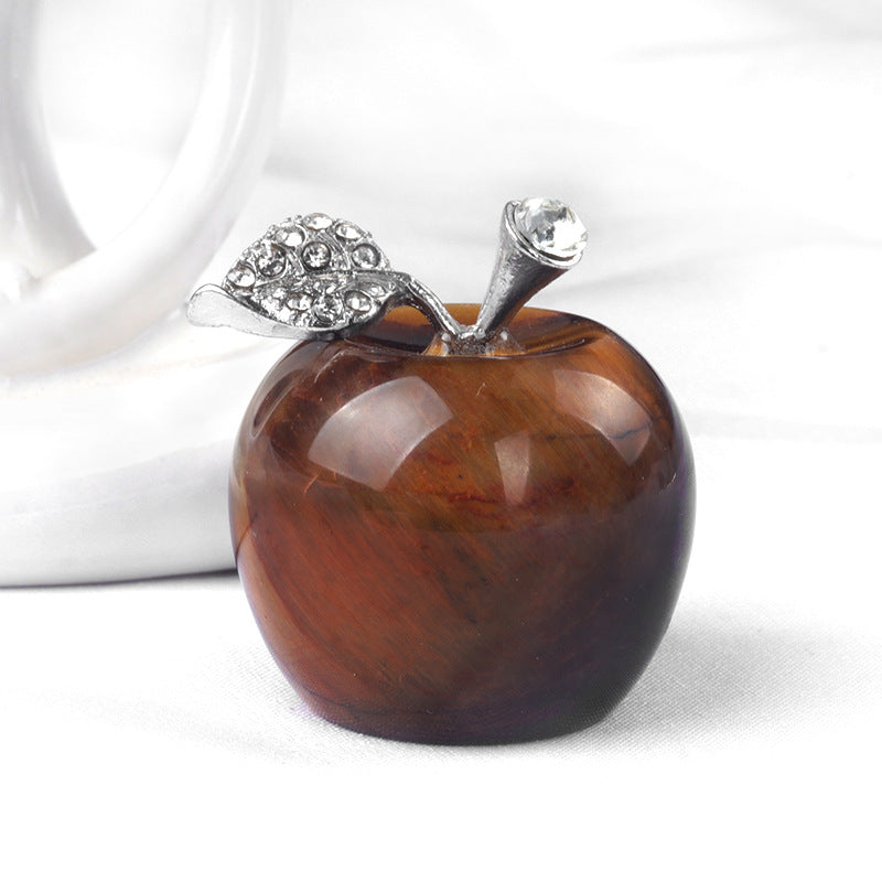 Natural Crystal Apple Figurine | Healing Gemstone Decor