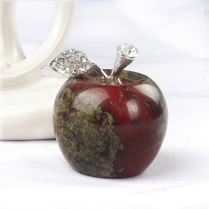 Natural Crystal Apple Figurine | Healing Gemstone Decor