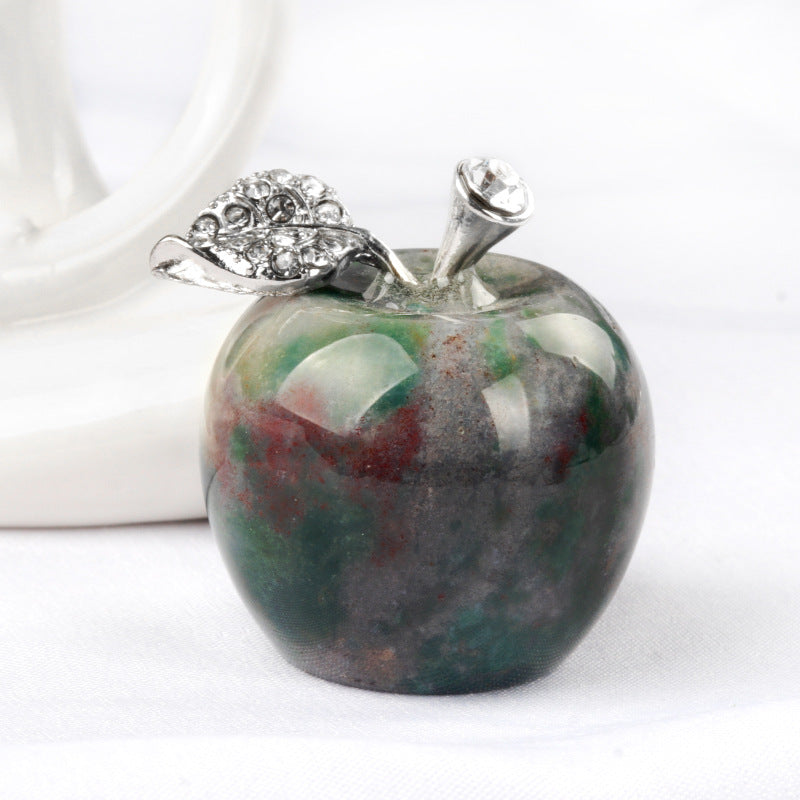 Natural Crystal Apple Figurine | Healing Gemstone Decor