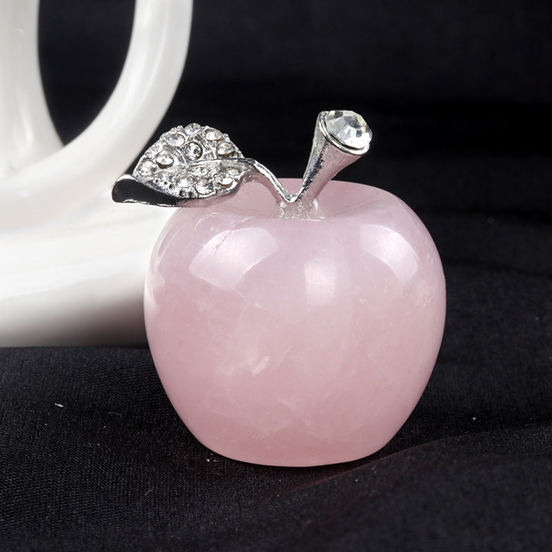 Natural Crystal Apple Figurine | Healing Gemstone Decor