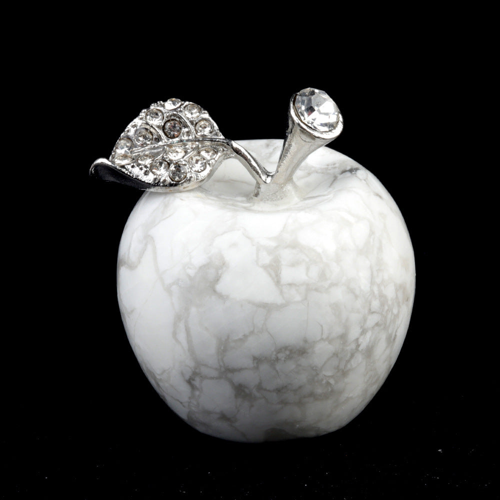 Natural Crystal Apple Figurine | Healing Gemstone Decor