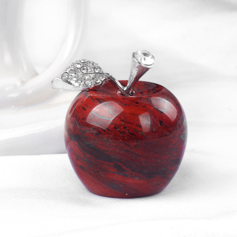 Natural Crystal Apple Figurine | Healing Gemstone Decor