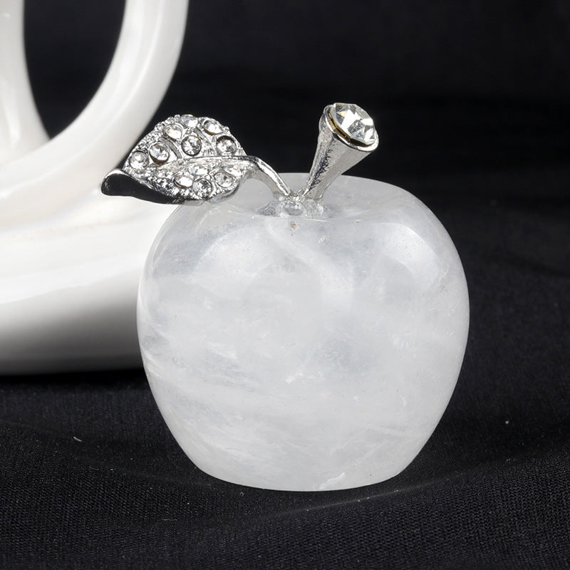 Natural Crystal Apple Figurine | Healing Gemstone Decor