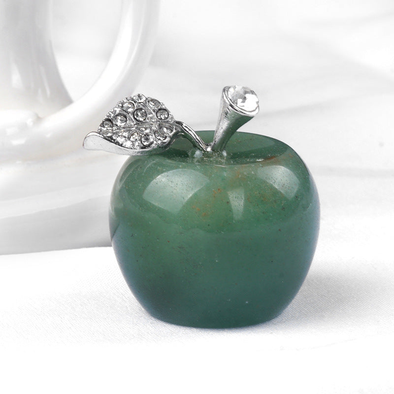 Natural Crystal Apple Figurine | Healing Gemstone Decor
