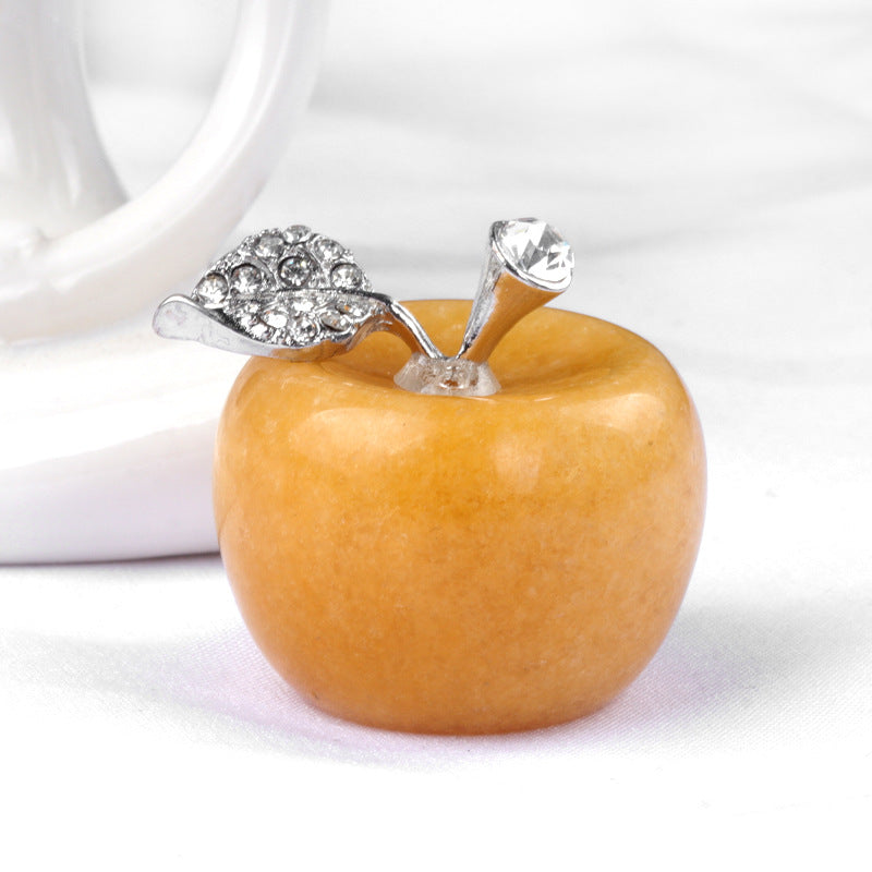 Natural Crystal Apple Figurine | Healing Gemstone Decor