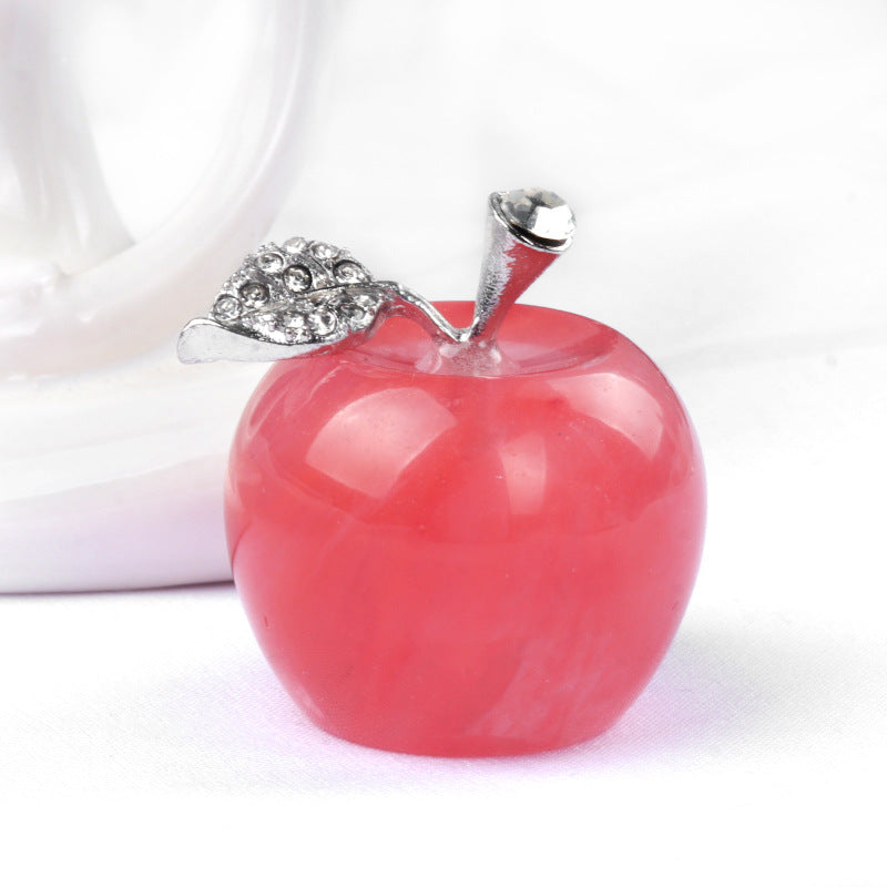 Natural Crystal Apple Figurine | Healing Gemstone Decor