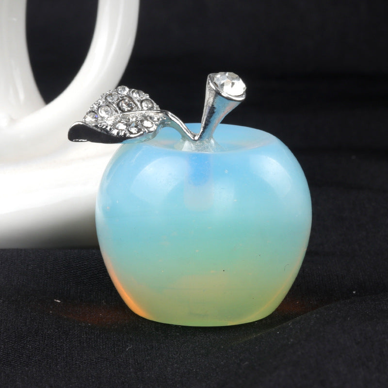Natural Crystal Apple Figurine | Healing Gemstone Decor