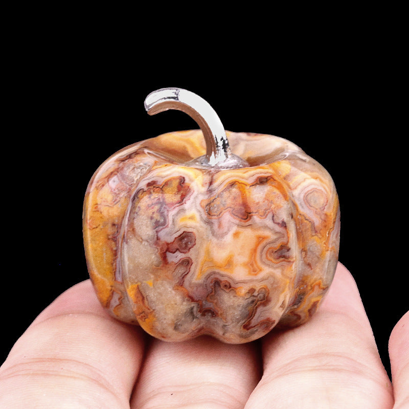 Carved Crystal Pumpkin Figurine | Perfect Fall & Halloween Decor