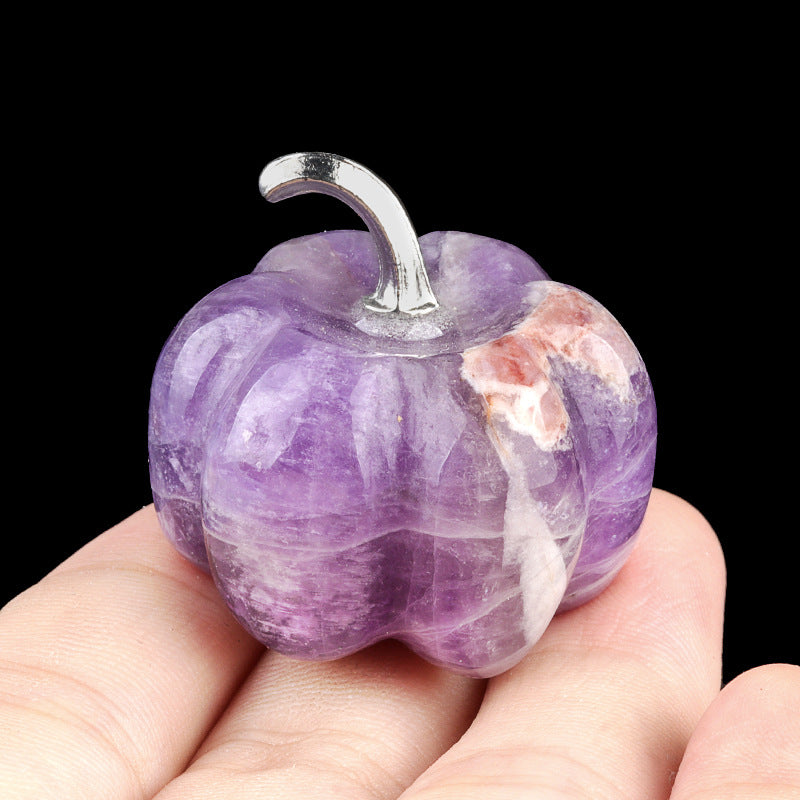 Carved Crystal Pumpkin Figurine | Perfect Fall & Halloween Decor