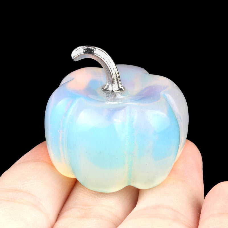 Carved Crystal Pumpkin Figurine | Perfect Fall & Halloween Decor