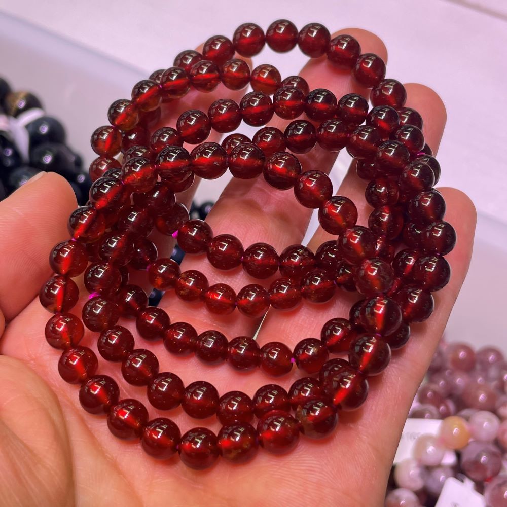 garnet bead bracelet