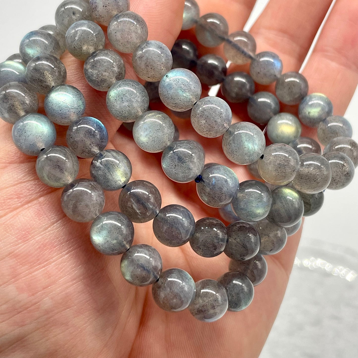 Blue Labradorite Bead Bracelet