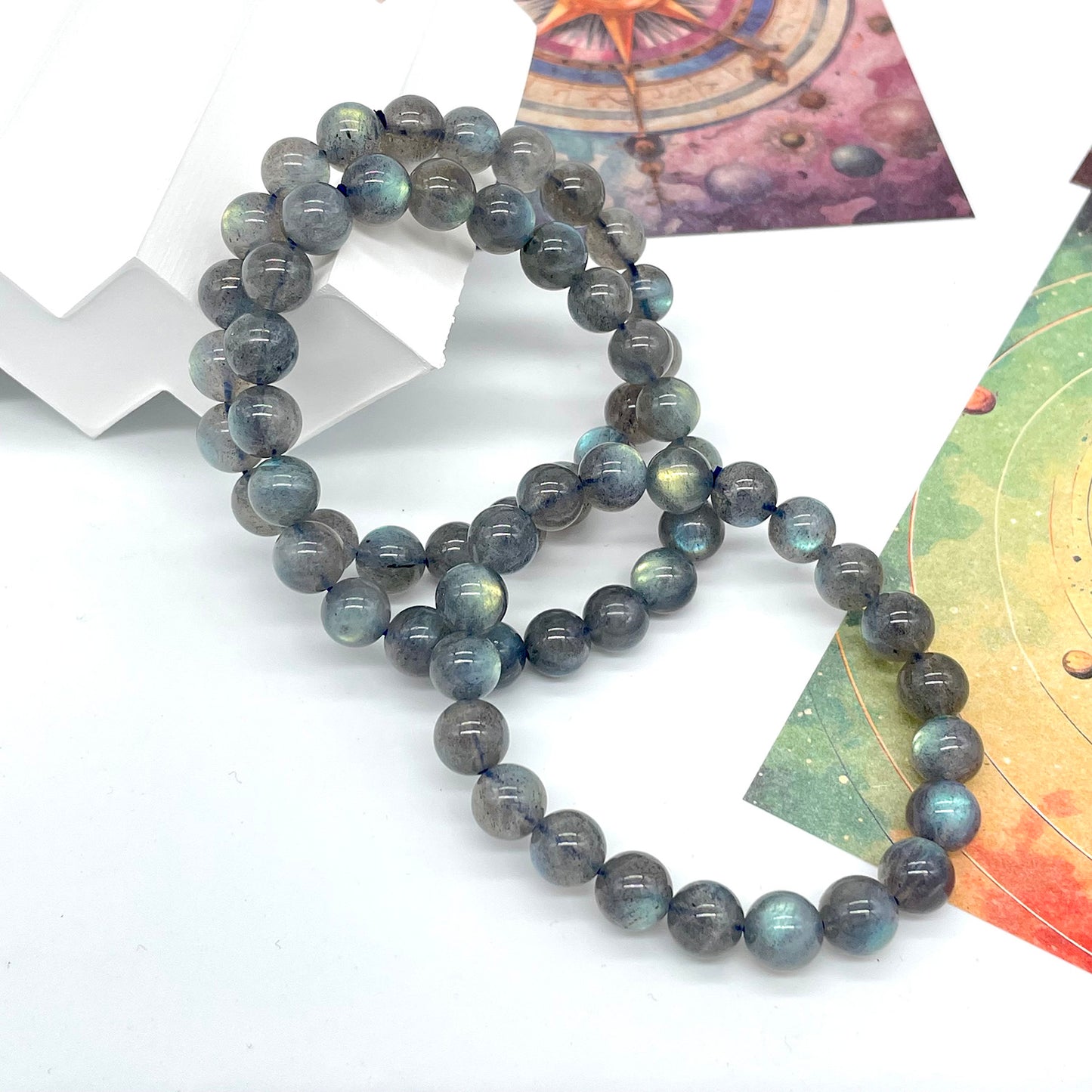 Blue Labradorite Bead Bracelet