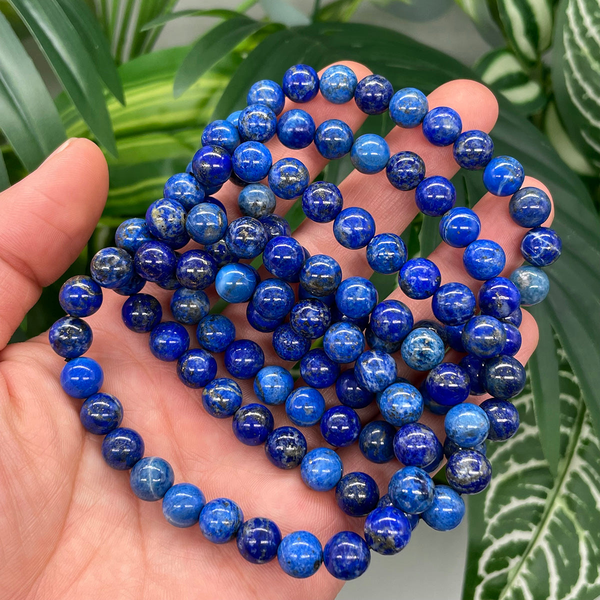 Lapis Lazuli Bead Bracelet Real Crystal Healing Stones