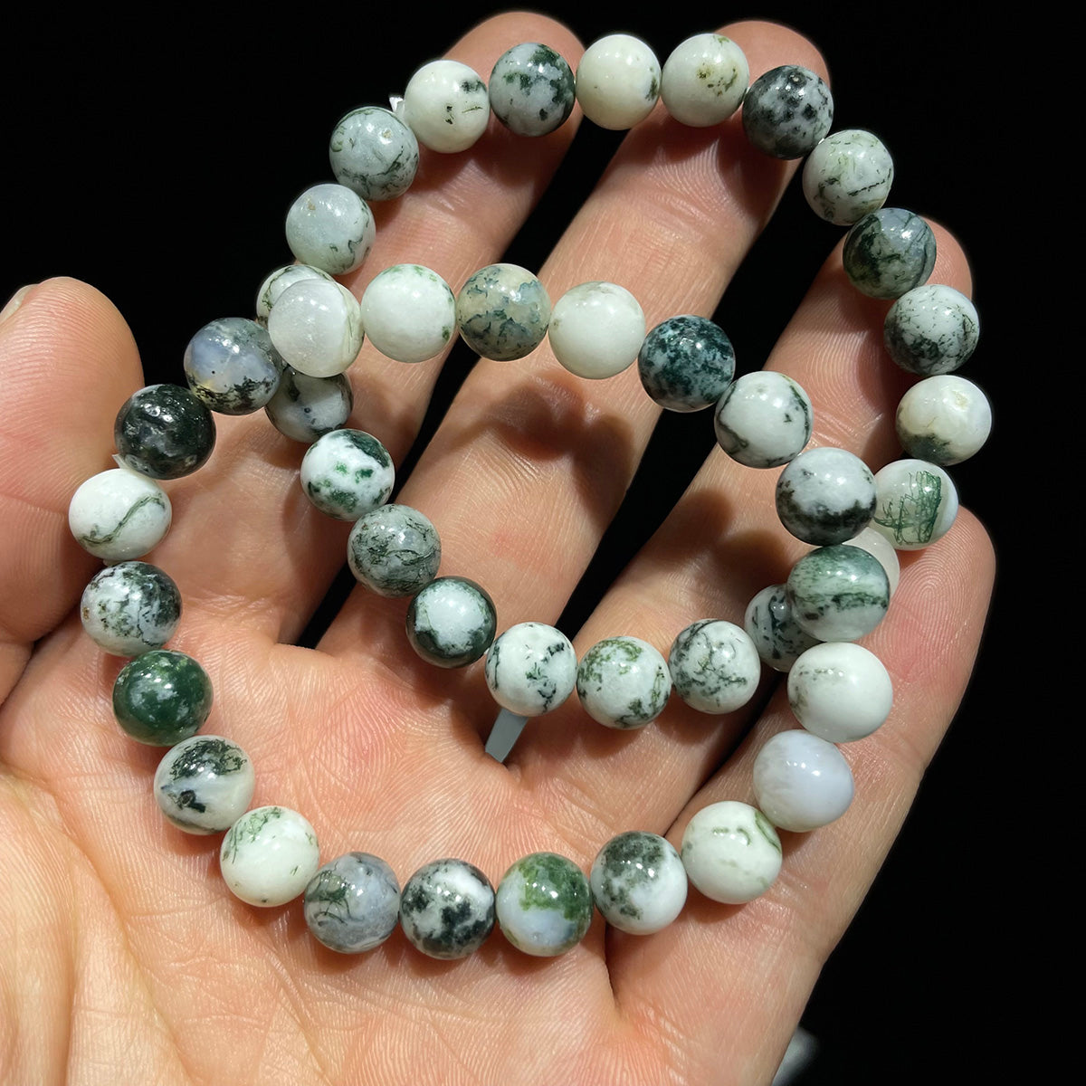 white moss agate bracelet