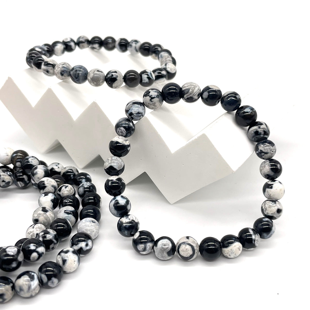 Orca Agate Bead Bracelet Healing Stones