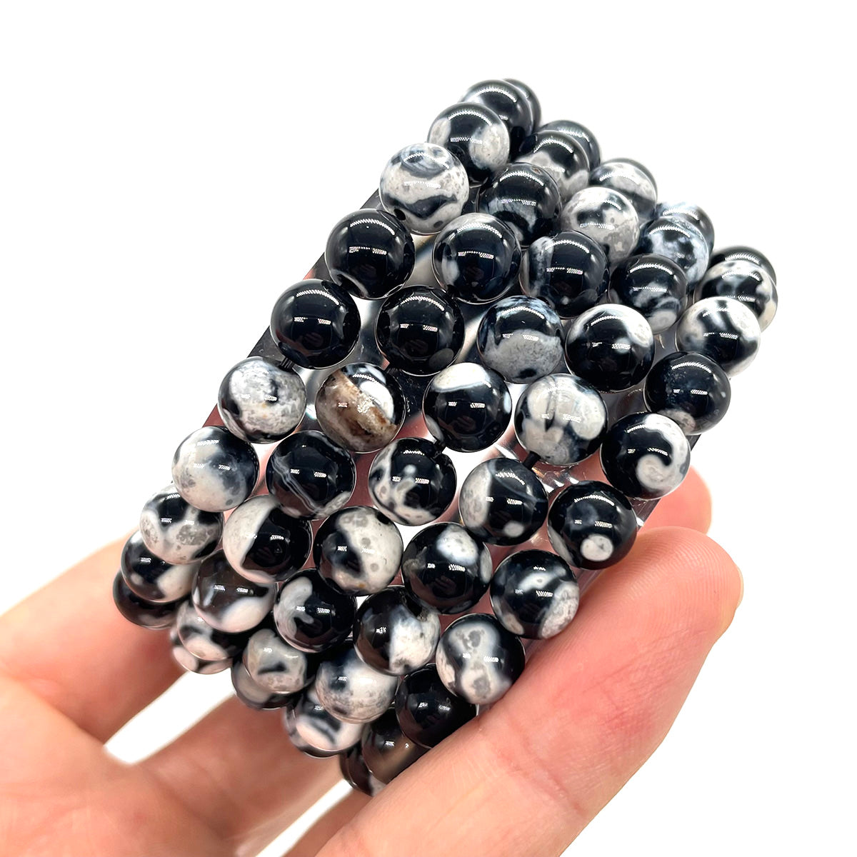 Orca Agate Bead Bracelet Healing Stones
