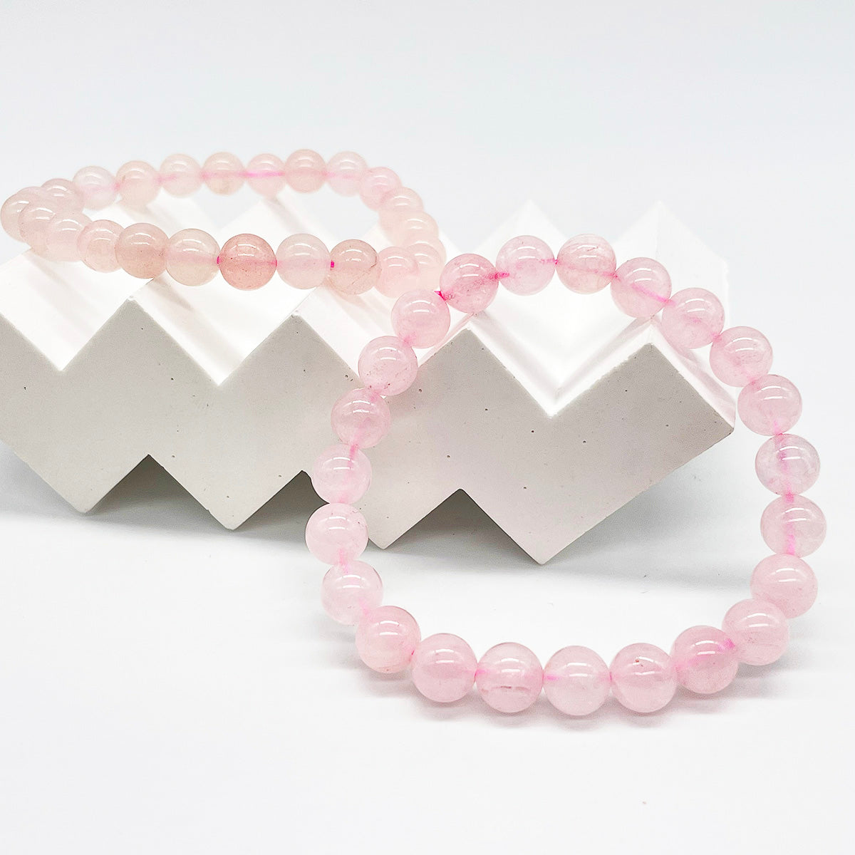 Rose Quartz Bead Bracelet Real Crystal