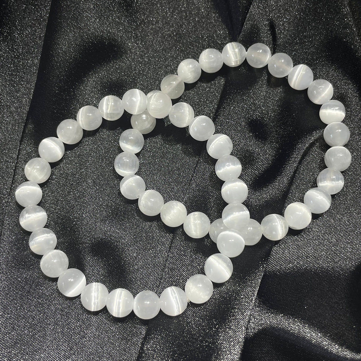 selenite bead bracelet