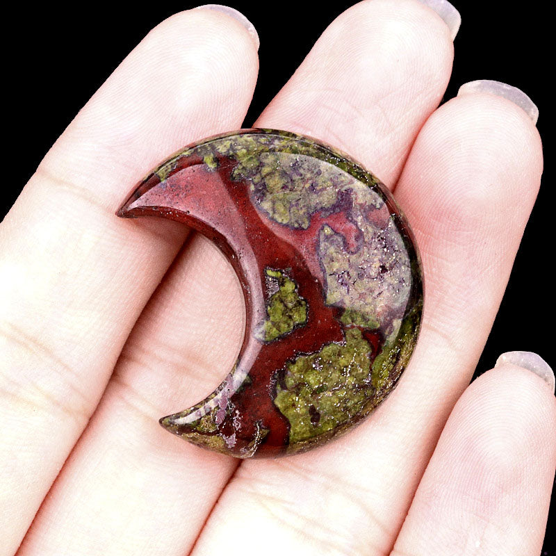 Mini Crystal Moon Carving | Natural Gemstone Pocket Stone