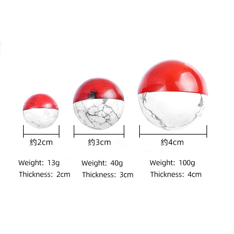 Crystal Trainer Sphere | Red Jasper & Howlite "Monster Catcher" Ball