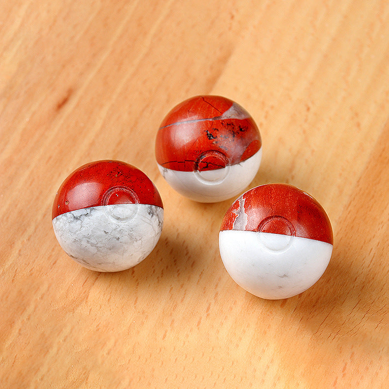 Crystal Trainer Sphere | Red Jasper & Howlite "Monster Catcher" Ball