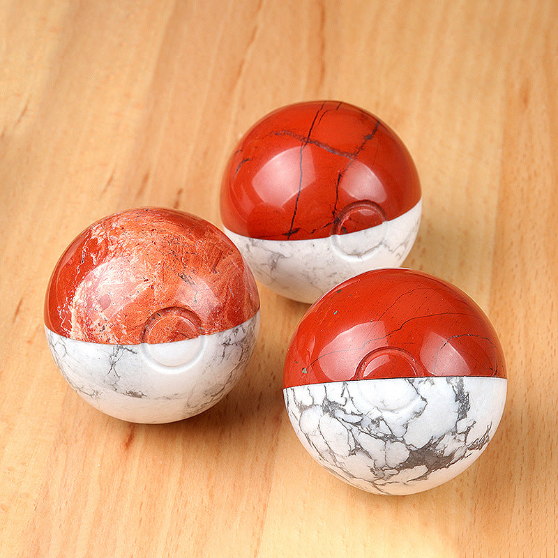Crystal Trainer Sphere | Red Jasper & Howlite "Monster Catcher" Ball