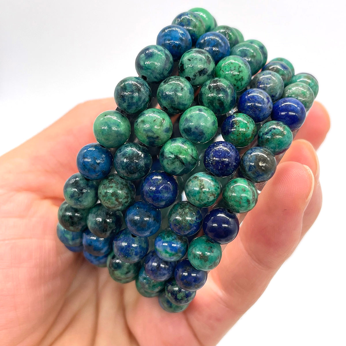 Green Phoenix And Lapis Bead Bracelet