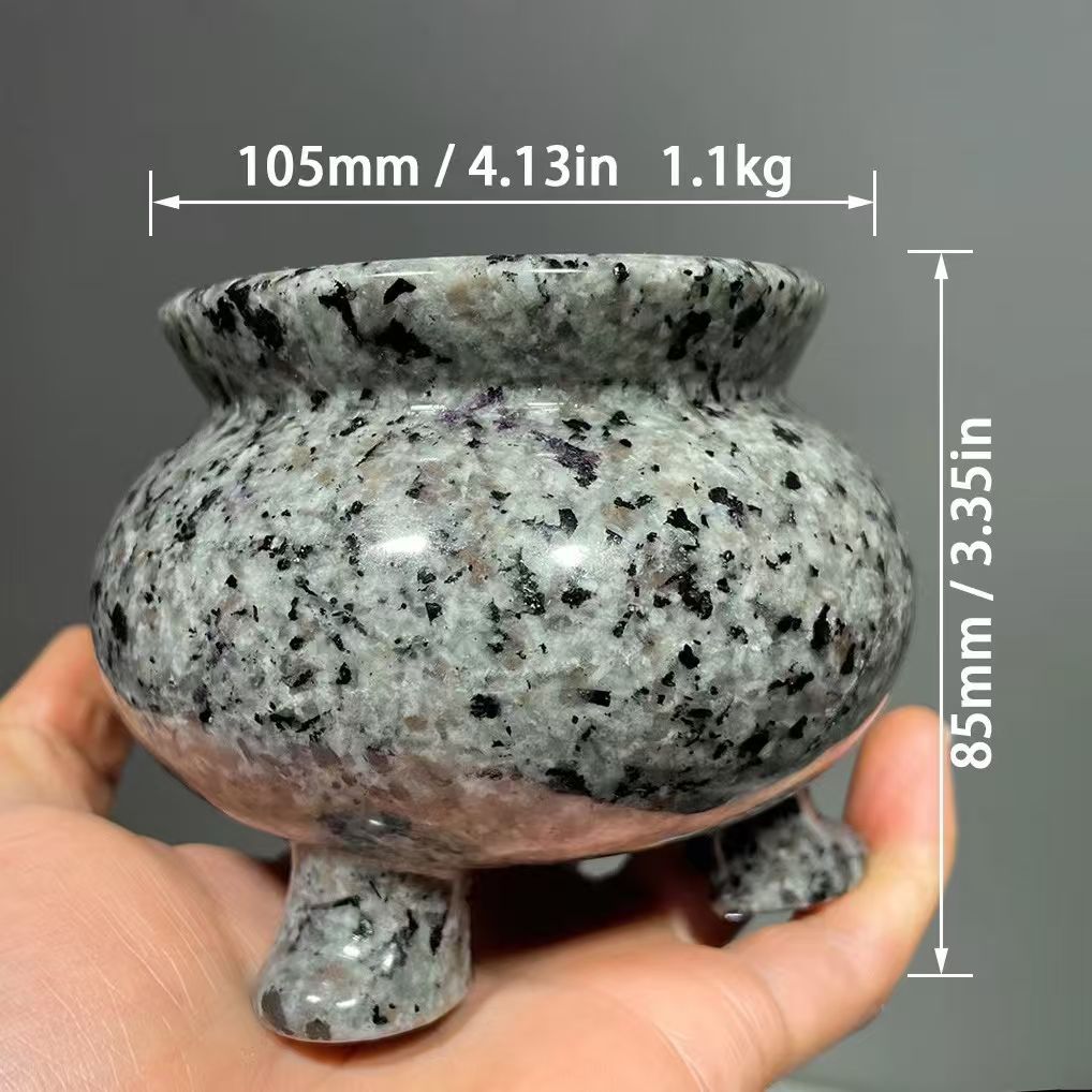 Large UV Reactive Yooperlite Crystal Cauldron - Glowing Magma Altar Bowl (1.1kg)
