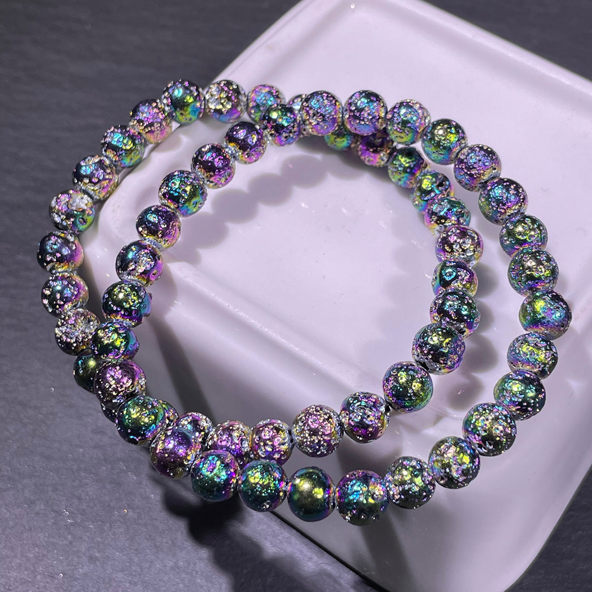 Aura lava rock bracelet