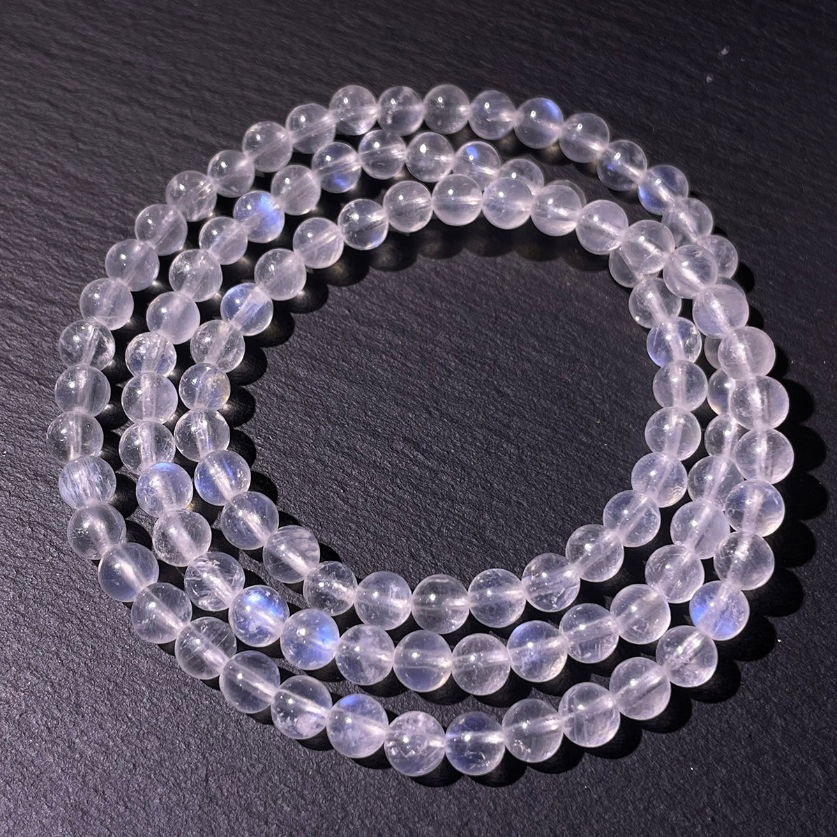 Blue moonstone bead bracelet