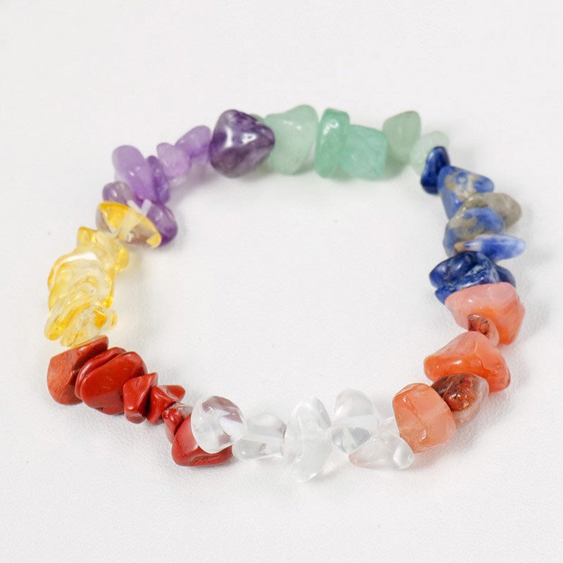 Raw Crystal Chip Bracelet for Men & Women | Boho Stretch Fit