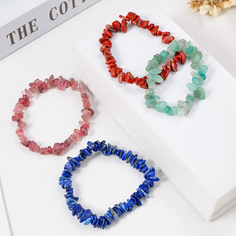 Raw Crystal Chip Bracelet for Men & Women | Boho Stretch Fit