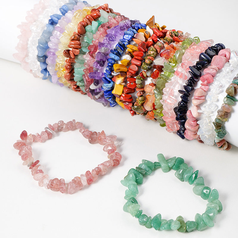 Raw Crystal Chip Bracelet for Men & Women | Boho Stretch Fit