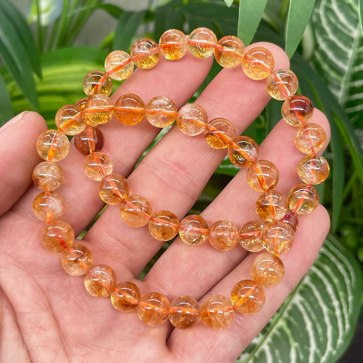 Citrine Bead Bracelet Real Crystal