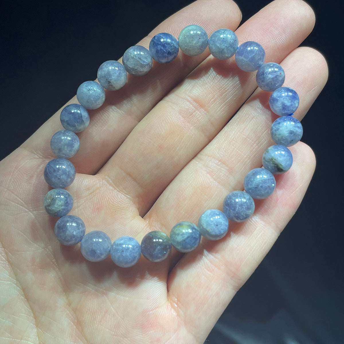 Iolite Cordierite Bead Bracelet