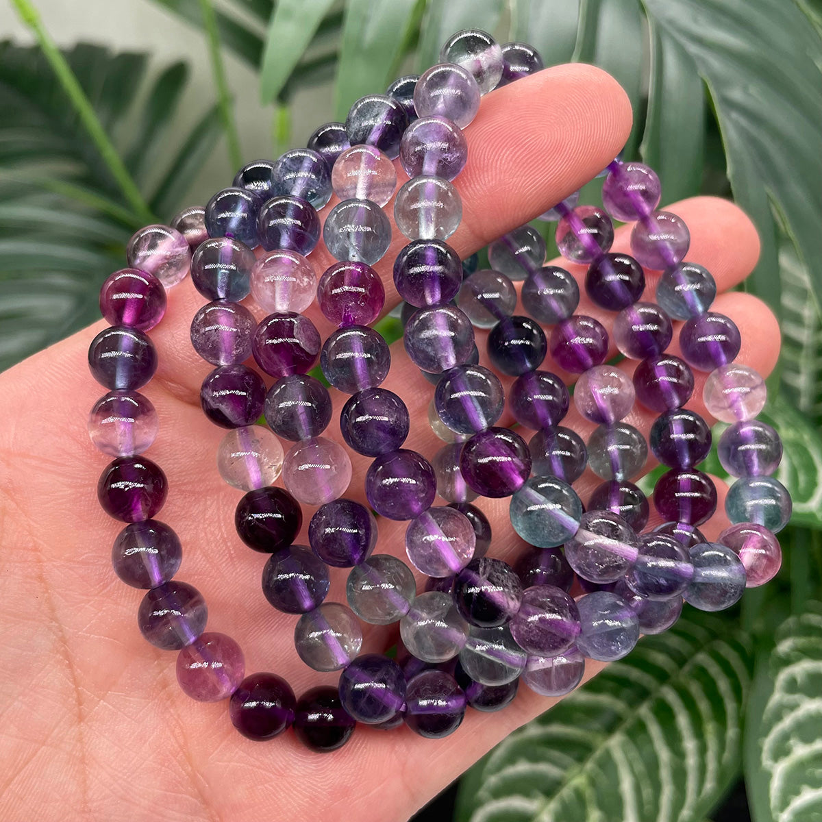 Rainbow Fluorite Bead Bracelet