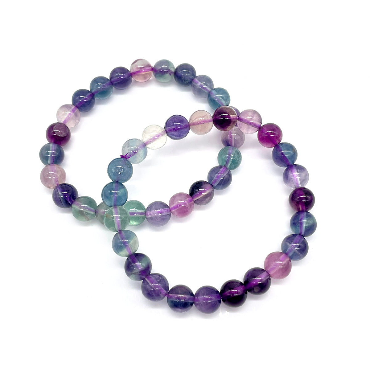 Rainbow Fluorite Bead Bracelet