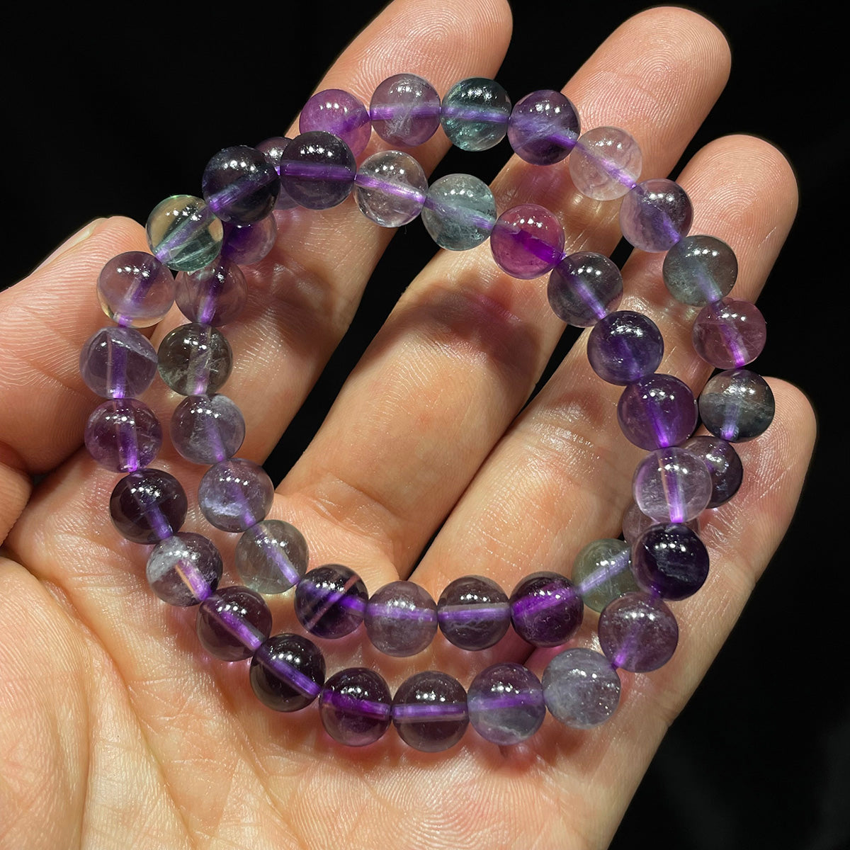 Rainbow Fluorite Bead Bracelet