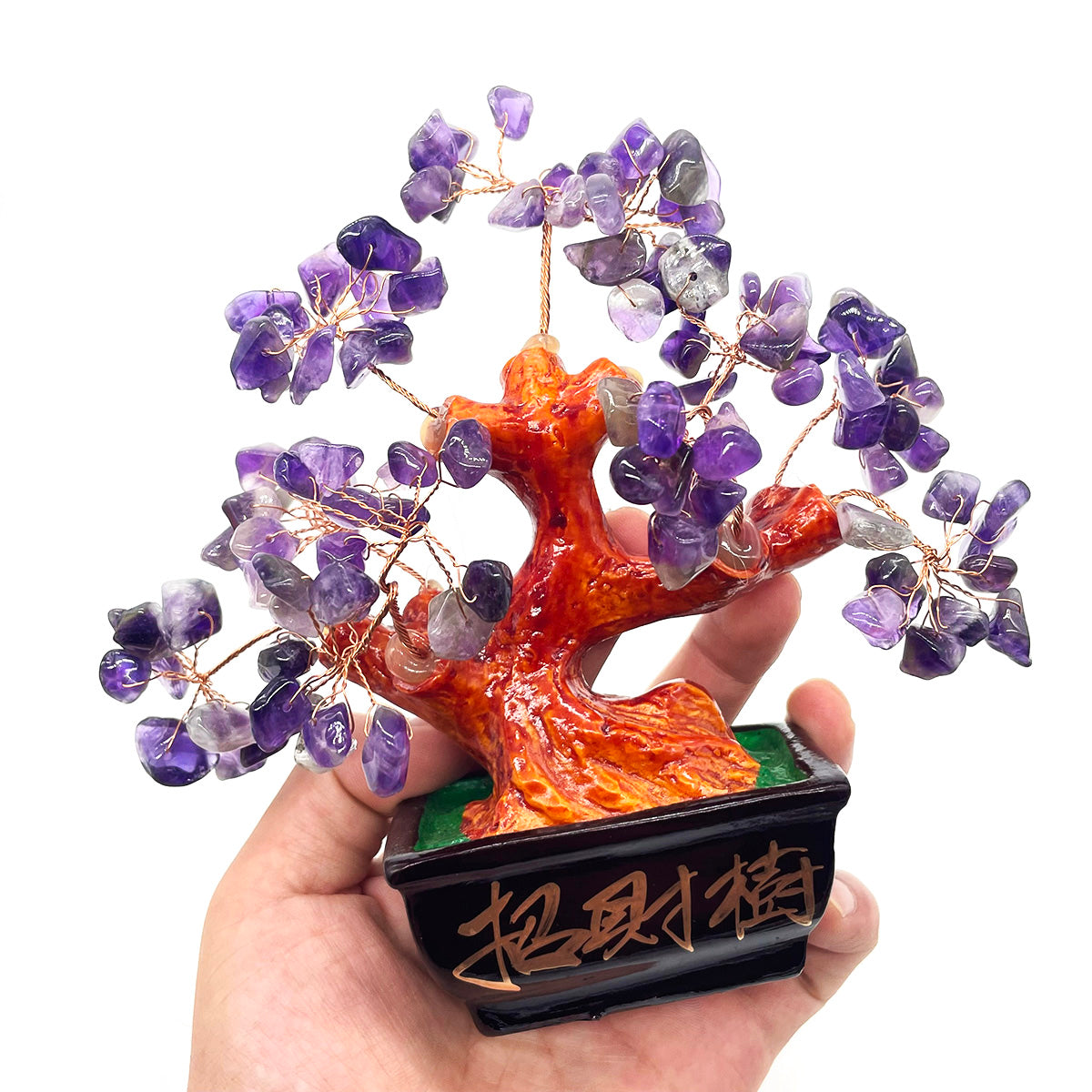 Real Amethyst Money Tree Crystal Chips Tree Decor Handcraft